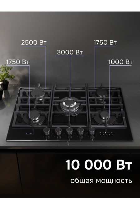 Газовая варочная панель Zigmund Shtain M 29.7 B (черный) 1