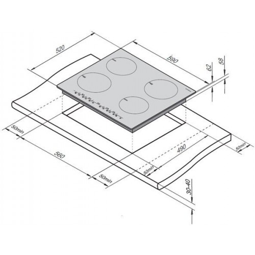 Индукционная варочная панель DARINA 5P EI313 B (черный) 8