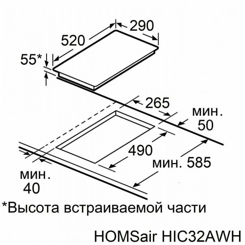 Индукционная варочная панель HOMSair HIC32AWH (белый) 1