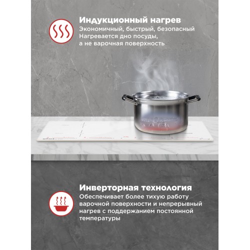 Индукционная варочная панель HOMSair HIC64SWH Inverter (белый) 1