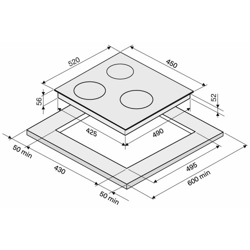 Индукционная варочная панель Krona MAGIER 45 BL 3BTK (черный) 2