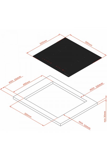 Индукционная варочная панель Kuppersberg ICI 628 (черный) 3