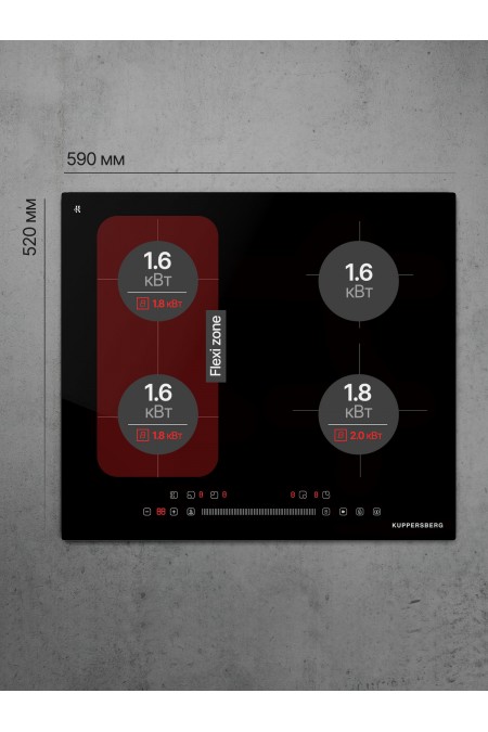 Индукционная варочная панель Kuppersberg ICS 612 (черный) 5