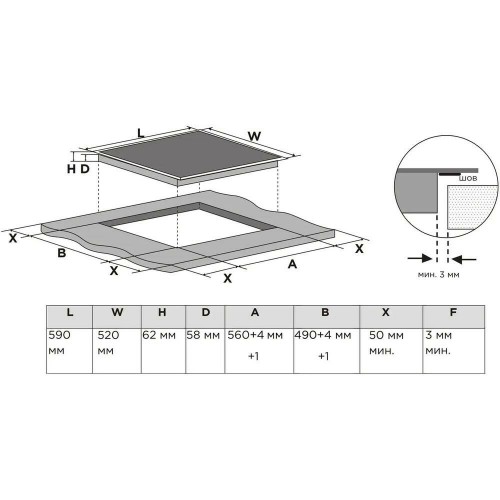 Индукционная варочная панель Midea MIH65783F (черный) 6