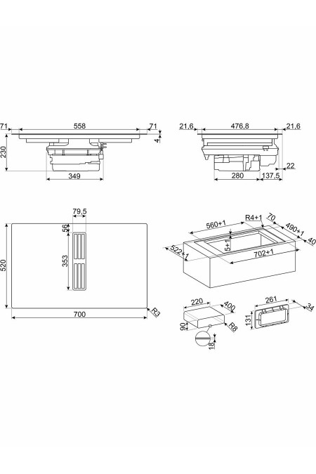 Индукционная варочная панель Smeg HOBD472D2 (черный) 1