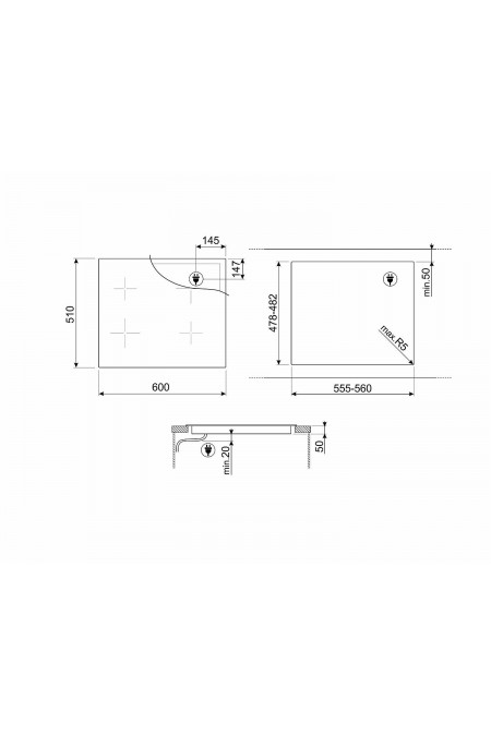 Индукционная варочная панель Smeg SI1M4634D (черный) 1