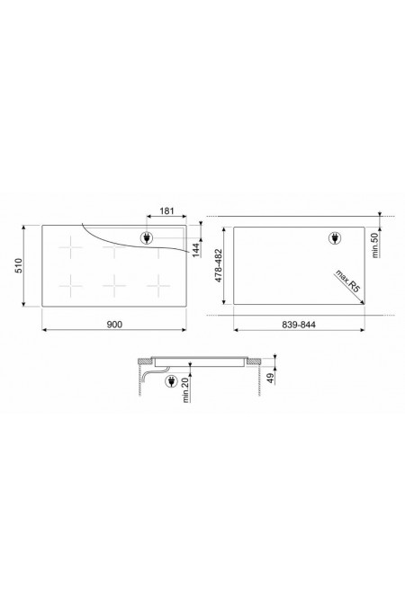 Индукционная варочная панель Smeg SI1M4954D (черный) 1