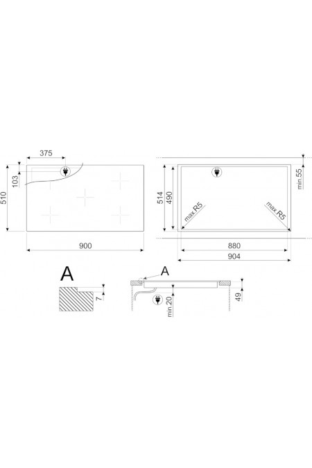 Индукционная варочная панель Smeg SI2M7953DW (белый) 1