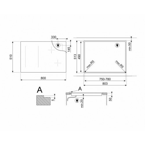 Индукционная варочная панель Smeg SIM3864D (черный) 4
