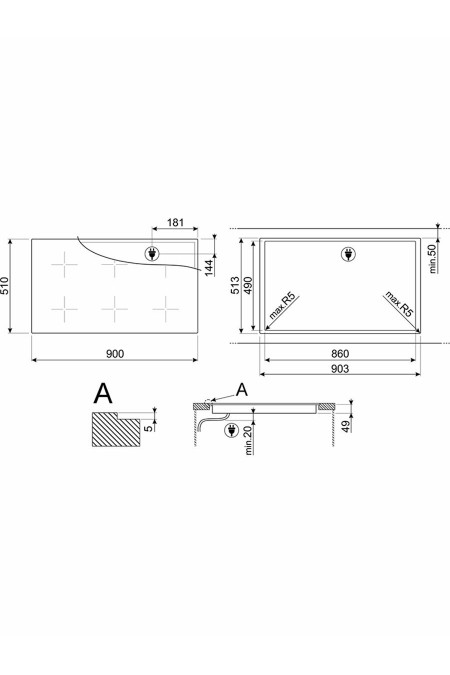 Индукционная варочная панель Smeg SIM3964MB (черный) 1