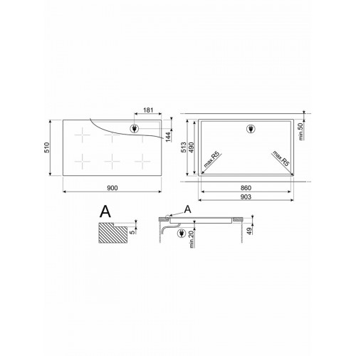 Индукционная варочная панель Smeg SIM3964MB (черный) 4
