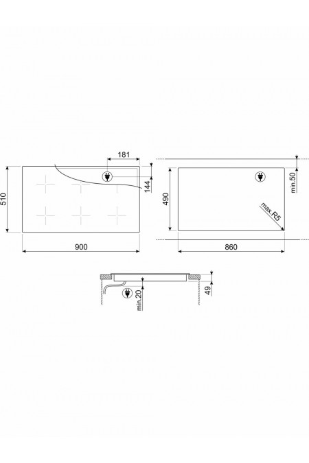 Индукционная варочная панель Smeg SIM3964MWH (белый) 4