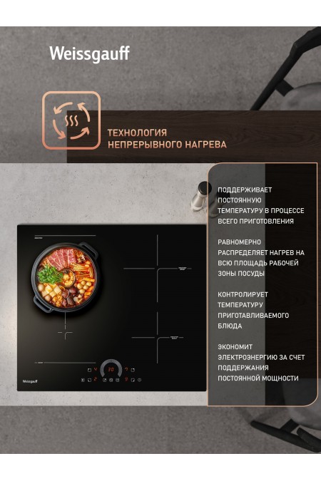 Индукционная варочная панель Weissgauff HI 643 BFZC (черный) 4