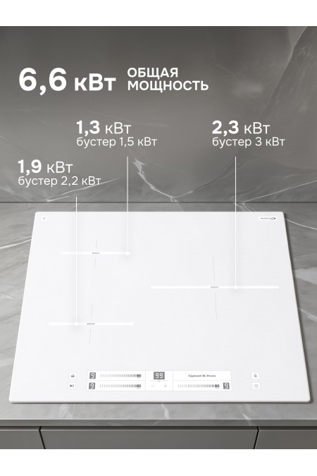 Индукционная варочная панель Zigmund Shtain CI 25.6 W (белый) 1