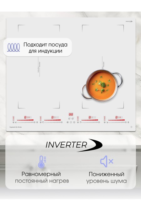 Индукционная варочная панель Zigmund Shtain CI 29.6 W (белый) 4
