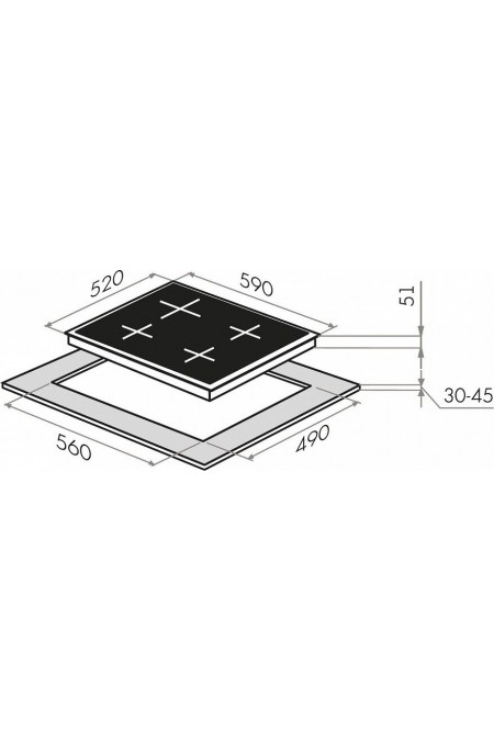 Комбинированная варочная панель MAUNFELD EEHE 64.5EB/KG (черный) 1