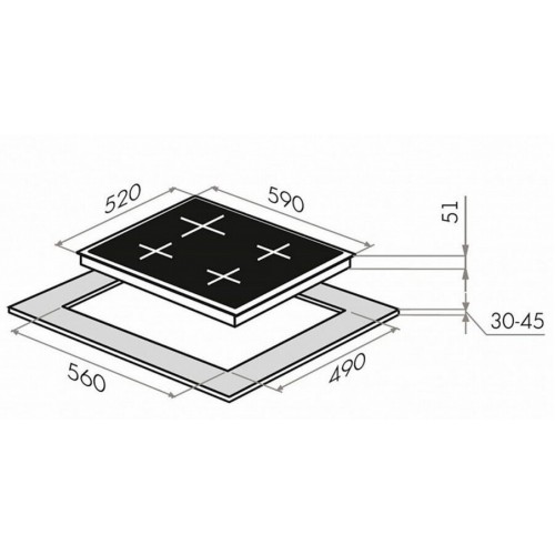 Комбинированная варочная панель MAUNFELD EEHS 64.4S (серебристый) 2