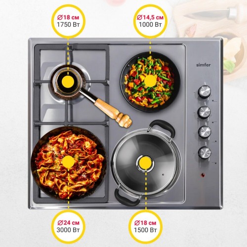 Комбинированная варочная панель Simfer H60Q22M516 (серебристый) 2