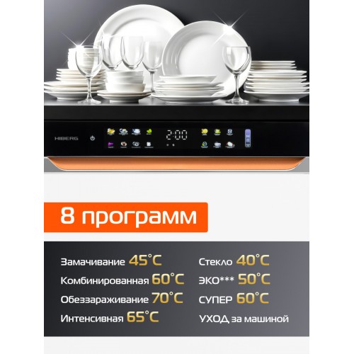 Посудомоечная машина HIBERG i-Q 6815 LW (белый) 2