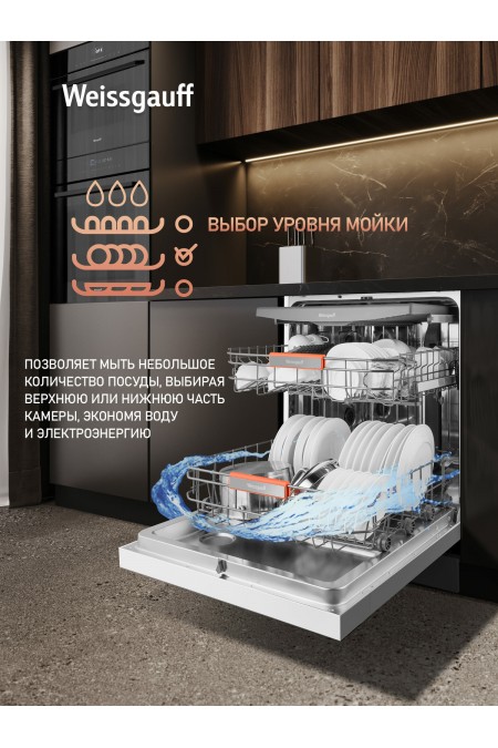 Посудомоечная машина Weissgauff DW 799 Touch Autoopen (белый) 8