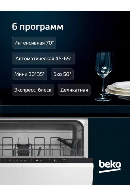 Встраиваемая посудомоечная машина Beko BDIN16420 (белый) 1