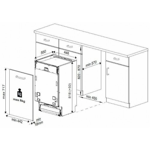 Встраиваемая посудомоечная машина BEKO DIS26012 (белый) 