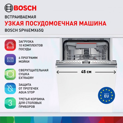 Встраиваемая посудомоечная машина Bosch SPV6EMX65Q (белый) 3
