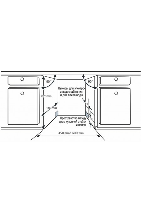 Встраиваемая посудомоечная машина Evelux BD 6000 (серый) 4