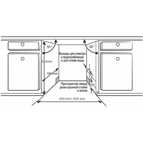 Встраиваемая посудомоечная машина Evelux BD 6001 (серый) 6