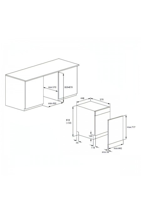 Встраиваемая посудомоечная машина Hotpoint-Ariston HIS 2D86 D (серый) 1