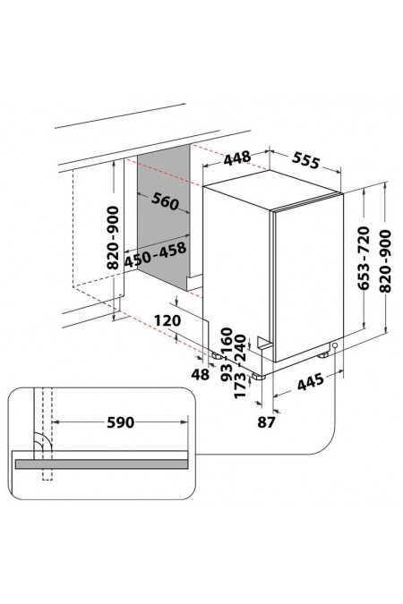 Встраиваемая посудомоечная машина HOTPOINT-ARISTON HSIC 3T127 C (серебристый) 6
