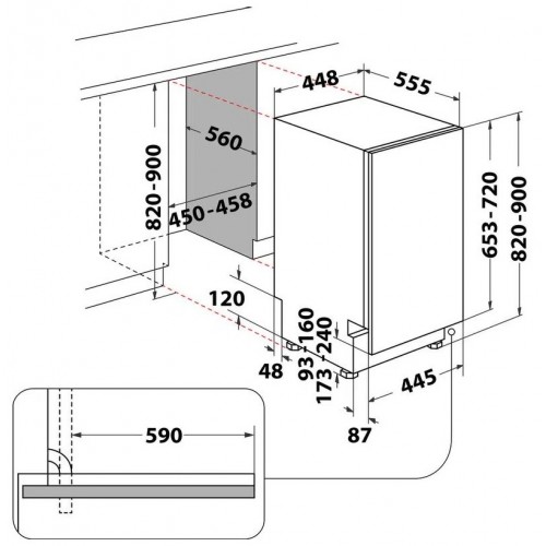 Встраиваемая посудомоечная машина HOTPOINT-ARISTON HSIC 3T127 C (серебристый) 6