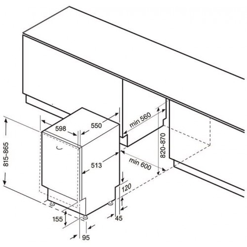 Встраиваемая посудомоечная машина Krona LUMERA 60 BI (нержавеющая сталь) 1