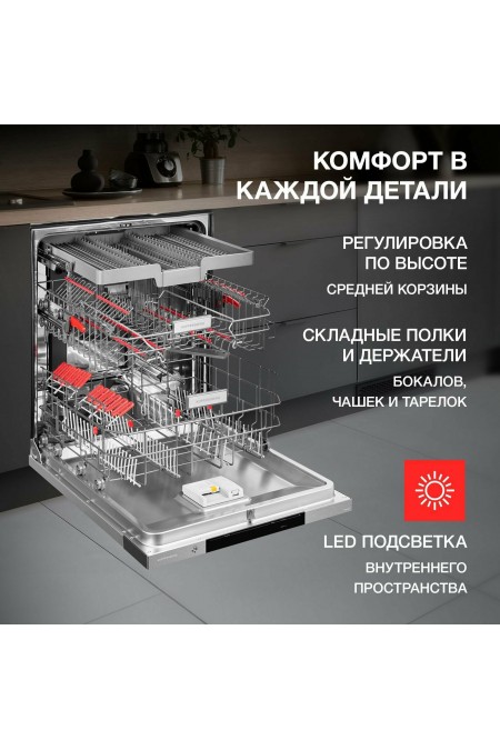 Встраиваемая посудомоечная машина Kuppersberg GLM 6096 (серебристый) 6