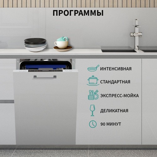 Встраиваемая посудомоечная машина NordFrost BI4 1063 (белый) 3