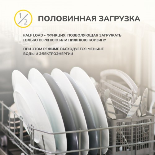 Встраиваемая посудомоечная машина SIMFER DGB4701 (серый) 6