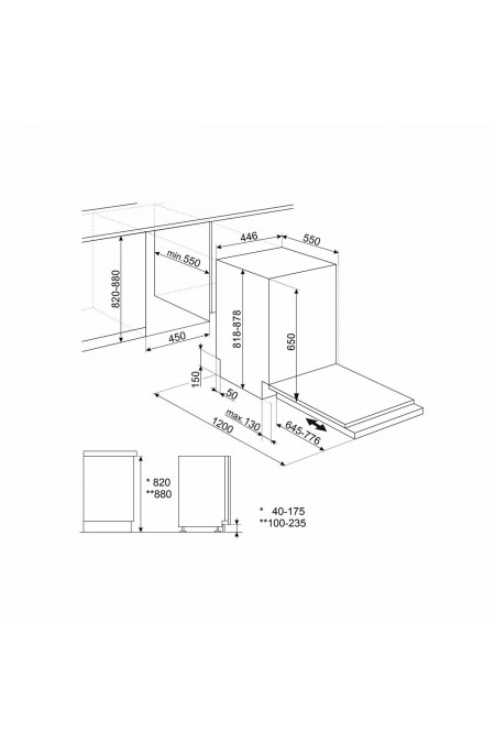 Встраиваемая посудомоечная машина Smeg ST4522IN (серебристый) 1