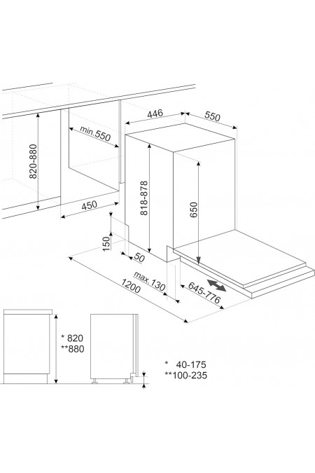 Встраиваемая посудомоечная машина Smeg ST4523IN (черный) 2