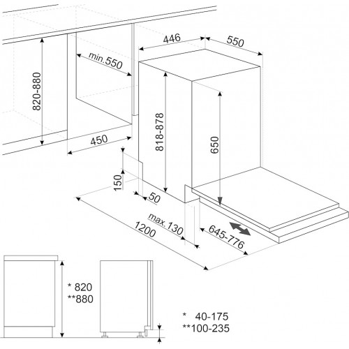 Встраиваемая посудомоечная машина Smeg ST4523IN (черный) 8