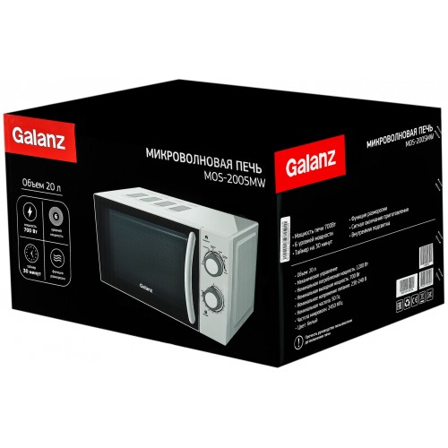 Микроволновая печь Galanz MOS-2005MW (белый) 4