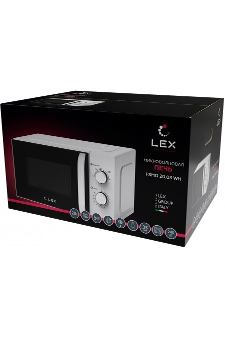 Микроволновая печь LEX FSMO 20.03 WH (белый) 9