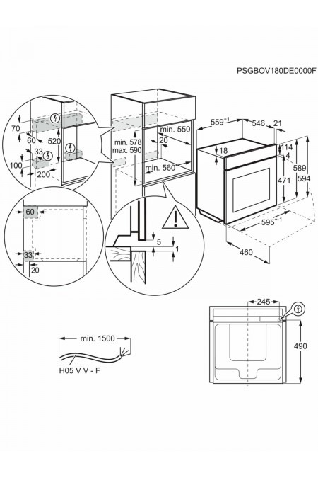 Электрический духовой шкаф AEG OA5CB31SM (нержавеющая сталь) 9