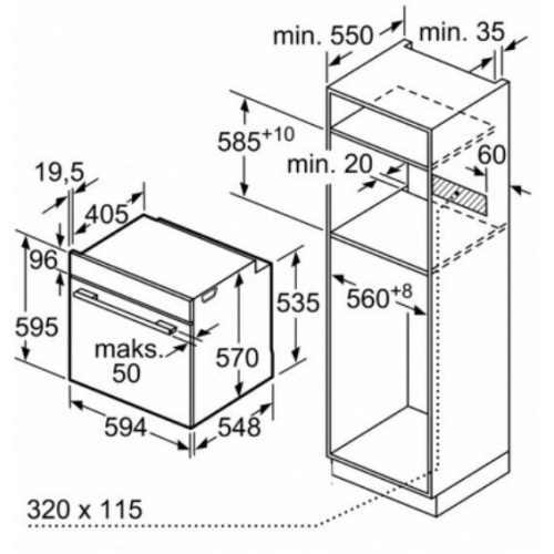 Электрический духовой шкаф Bosch HBA530BB0S (черный) 5