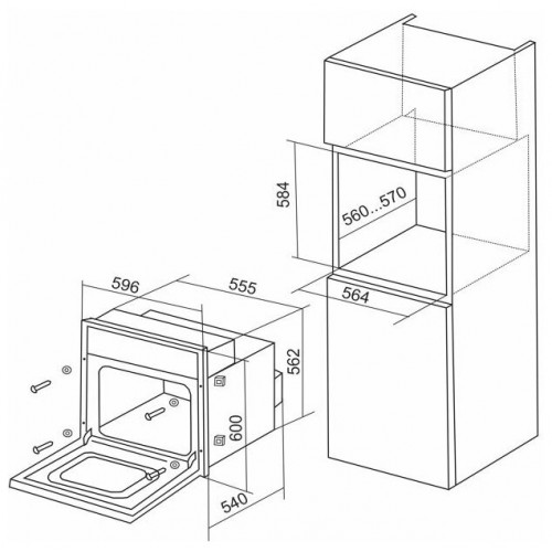 Электрический духовой шкаф De luxe 6006.05эшв-060 (топленое молоко) 3