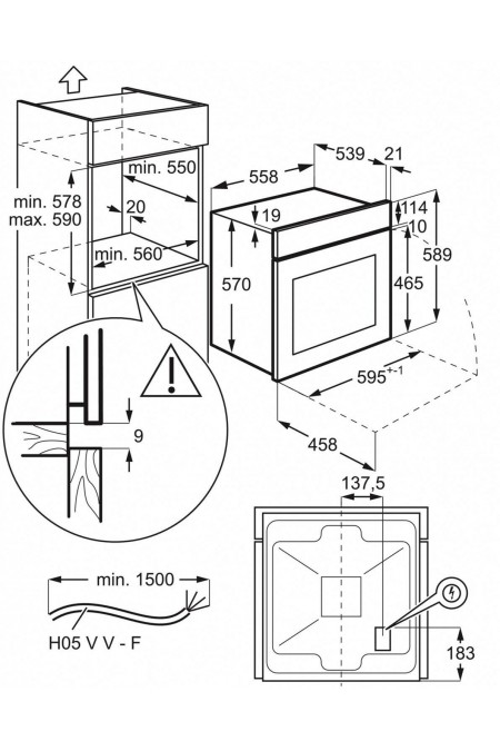 Электрический духовой шкаф Electrolux EOF3H50BX (нержвеющая сталь) 1