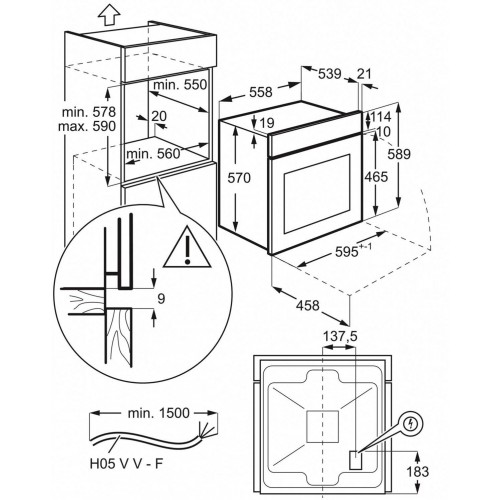 Электрический духовой шкаф Electrolux EOF3H50BX (нержвеющая сталь) 1