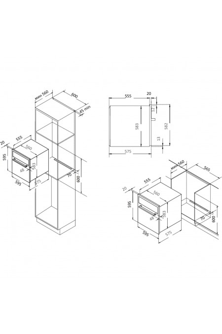 Электрический духовой шкаф Evelux EO 622 EB (черный) 2
