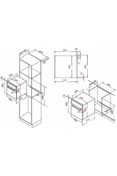 Электрический духовой шкаф Evelux EO 650 PB (черный) 3