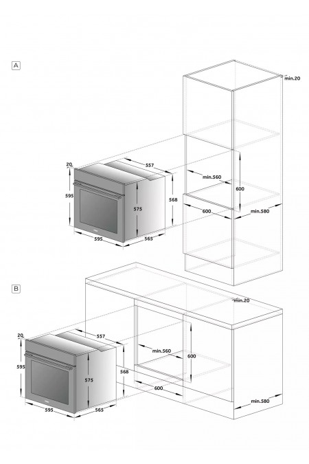 Электрический духовой шкаф Haier HOQ-P16AN5GBU (духовой шкаф haier hoq-p16an5gbu, электрический, 72 литра, черный) 6