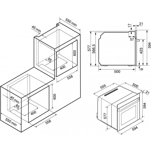 Электрический духовой шкаф Krona ESSENZA 60 S G2 (черный/серебристый) 1
